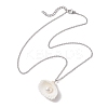 Natural Clam Shell & Imitation Pearl Pendant Necklaces NJEW-JN05006-5