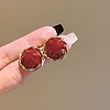 Valentine's Day Alloy & Resin Stud Earrings EJEW-T055-02A-1