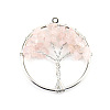 Natural Rose Quartz Tree fo Life Pendants WG82707-03-1