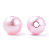 Spray Painted ABS Plastic Imitation Pearl Beads OACR-T015-05B-17-1