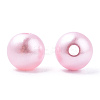 Spray Painted ABS Plastic Imitation Pearl Beads OACR-T015-05B-17-1