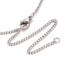 Brass Human Hug Pendant Necklace with 201 Stainless Steel Curb Chains for Women NJEW-I114-01P-4