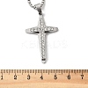 201 Stainless Steel Crystal Rhinestone Religion Cross Pendant Necklaces LS-NJEW-H065-11P-3