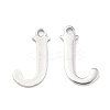 Tarnish Resistant 304 Stainless Steel Alphabet Charms STAS-H122-J-P-1