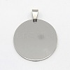 Tarnish Resistant DIY Materials 201 Stainless Steel Flat Round Hand Mirror Polished Finish Stamping Blank Tag Pendants X-STAS-O044-125-1