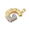 Brass Micro Pave Cubic Zirconia Pendants KK-B126-02G-G-2