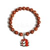 Christmas Theme Natural Red Jasper Stretch Bracelets PW-WGDD6ED-04-1