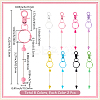 16Pcs 8 Colors Alloy & Plastic Bar Pendant Keychains FIND-SC0017-21-2