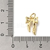 Rack Plating Brass Micro Pave Clear Cubic Zirconia Charms KK-G500-09G-3