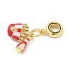 Brass Enamel European Dangle Charms KK-I355-21G-01-2