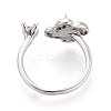 Windmill Brass Micro Pave Clear Cubic Zirconia Cuff Ring Settings KK-T076-36G-3