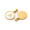 Natural Shell Flat Round with Initial Letter Pendants STAS-I353-01G-2