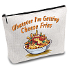 Polycotton Cheese Fries Printed Canvas Storage Bags ABAG-WH0029-136-1