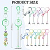 11Pcs 11 Colors Gradient Color Alloy Beadable Bar Keychain for DIY Crafts Jewelry Making KEYC-CJ0001-10-2