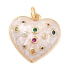 Eco-Friendly Brass Micro Pave Cubic Zirconia with Enamel Pendants LS-KK-K268-15G-2