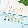 Natural & Synthetic Mixed Stone Round Hoop Earrings EJEW-JE06583-2