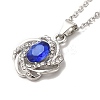 Rhinestone Flower Pandant Necklace with Cable Chains LS-NJEW-K247-01P-2