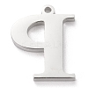 Tarnish Resistant 304 Stainless Steel Letter Pendant Rhinestone Settings STAS-J028-01P-2