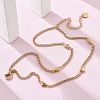 304 Stainless Steel Double-Layer Curb Chains Bracelets for Women BJEW-C089-13G-3