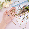 2Pcs 2 Color Brass Moon & Star & Glass Flat Round Link Chain Eyeglasses Chains AJEW-AB00068-3