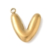 304 Stainless Steel Initial Pendants STAS-S186-12V-G-1