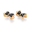 Ion Plating(IP) 304 Stainless Steel Enamel Beads STAS-N114-23C-G-2