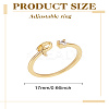 1Pc Letter Brass Rhinestone Open Cuff Rings for Women AJEW-LP0004-47P-G-2