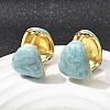 Brass Enamel Hoop Earrings EJEW-P333-06G-3