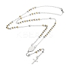 Non-Tarnish 202 Stainless Steel Rosary Bead Necklaces LS-NJEW-D060-01E-GP-1