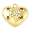 Cross Theme Real 18K Gold Plated Brass Micro Pave Clear Cubic Zirconia Pendants KK-L219-06G-02-1