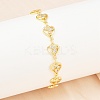 Brass Micro Pave Clear Cubic Zirconia Link Chain Bracelets for Women BJEW-A090-09B-G-3