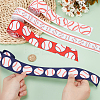 20 Yards 4 Styles Baseball Print Polyester Grosgrain Ribbon OCOR-PH0004-08-3