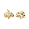 Brass Micro Pave Clear Cubic Zirconia Pendants ZIRC-L103-039G-1