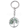 Natural Green Aventurine Chips Chakra Keychain G-N0326-003F-1