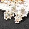 Alloy & 925 Sterling Silver & Acrylic Dangle Stud Earrings LS-EJEW-Q013-08A-1