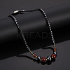 Round Synthetic Non-magnetic Hematite & Red Stone Graduated Beaded Necklaces with Magnetic Clasps FS-WG3B67F-01-1