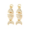 Brass Micro Pave Cubic Zirconia Pendants KK-C162-087A-G-1