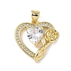 Brass Micro Pave Cubic Zirconia Pendants KK-L239-040G-1
