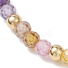 Cubic Zirconia & Shell Pearl Round Beaded Stretch Bracelets for Women BJEW-JB13280-01-4