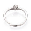 Flower Brass Micro Pave Cubic Zirconia Cup Peg Ring Settings KK-N274-30P-3