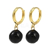 Round Brass Enamel Hoop Earrings EJEW-U059-05G-2