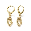 Brass Clear Cubic Zirconia Hoop Earrings EJEW-M045-01V-1