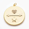 Brass Micro Pave Cubic Zirconia Pendants ZIRC-O026-25G-NR-1