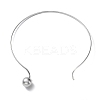 Non-Tarnish 304 Stainless Steel Round Ball Pendant Choker Necklaces NJEW-D058-01P-3
