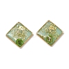 Plating Brass & Transparent Epoxy Resin & Dried Flower Pendants RE-CBAA153-05A-1