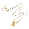 Ion Plating(IP) 304 Stainless Steel Bowknot & Heart Pendant Cable Chain Necklaces for Women NJEW-F328-10G-2