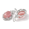 Cherry Quartz Glass Oval Pendants G-NH0025-15P-26-2
