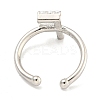 Rack Plating Brass Open Cuff Rings for Women RJEW-F162-01P-F-3