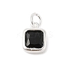 925 Sterling Silver Pave Cubic Zirconia Square Charms with Jump Rings and 925 Stamp STER-D288-05S-05-1