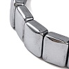 Rectangle Terahertz Stone Beaded Stretch Bracelets for Women Men BJEW-H590-05A-2